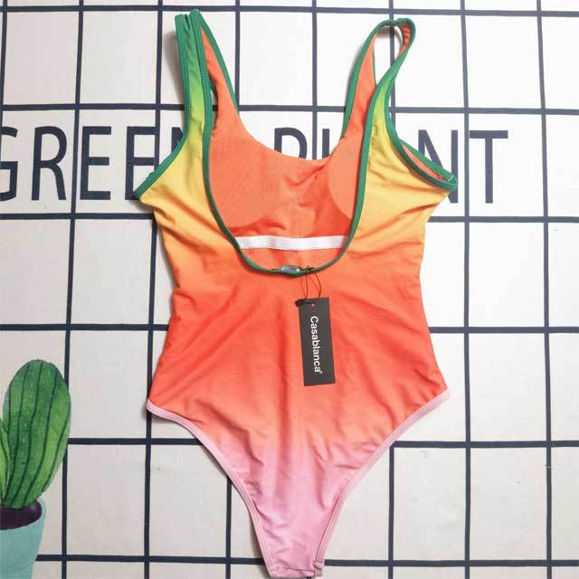 Gradient Sexy Backless One Piece