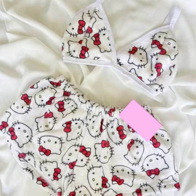 Cartoon Flannel Pajamas Set