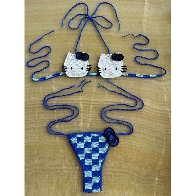 Hello-Kitty Crochet Bikinis Set