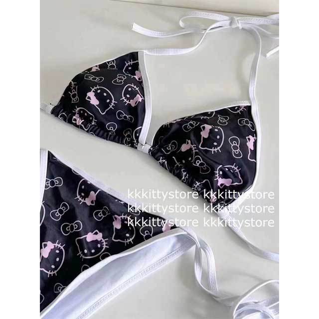 Cartoon Print Strappy Bikini Set