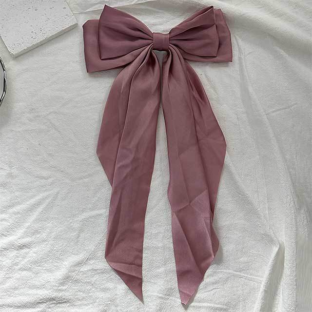 Solid Color Ribbon Bowknot Shaped Hair Clips