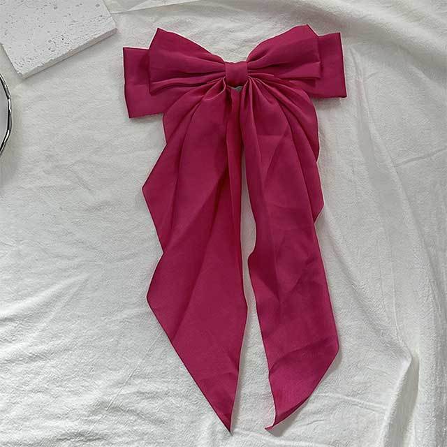 Solid Color Ribbon Bowknot Shaped Hair Clips