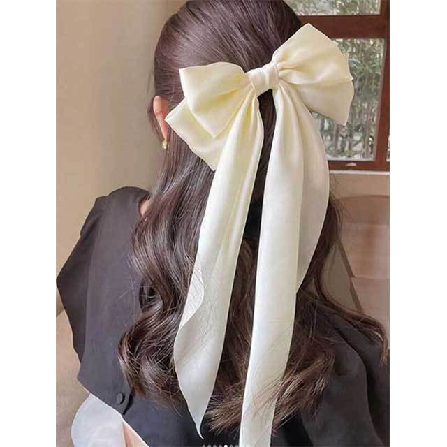 Solid Color Ribbon Bowknot Shaped Hair Clips