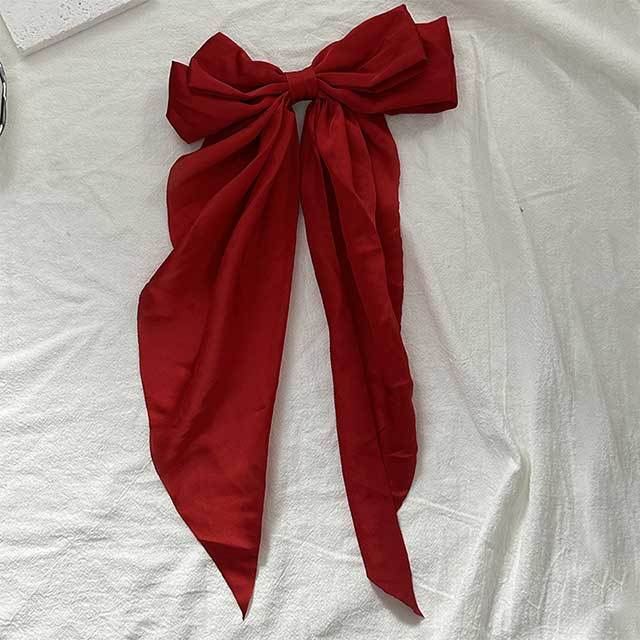 Solid Color Ribbon Bowknot Shaped Hair Clips