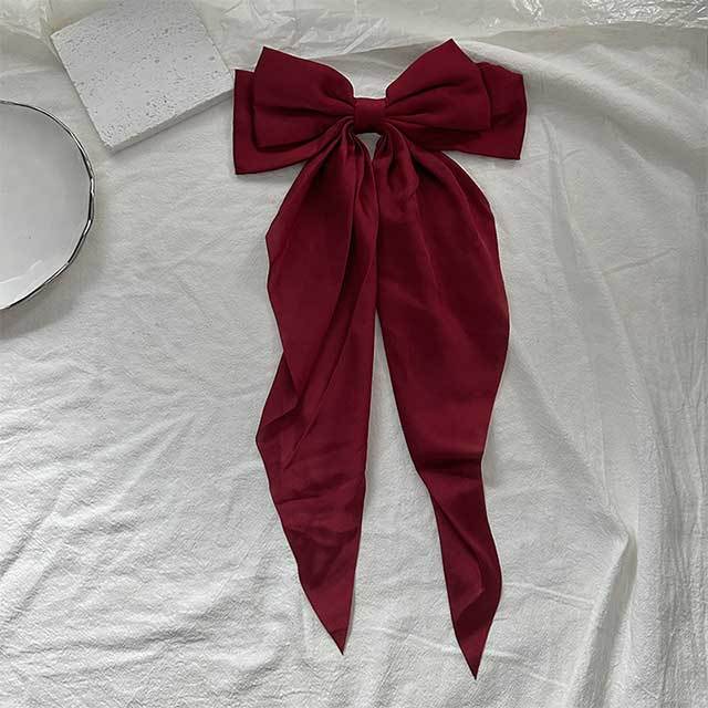 Solid Color Ribbon Bowknot Shaped Hair Clips