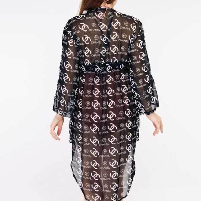 Mesh Printed Beach Cover-Up High Low Dress