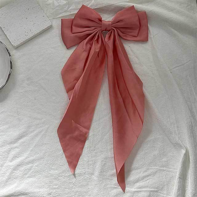 Solid Color Ribbon Bowknot Shaped Hair Clips