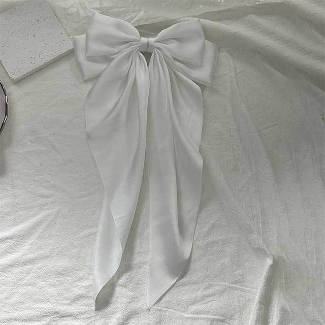Solid Color Ribbon Bowknot Shaped Hair Clips