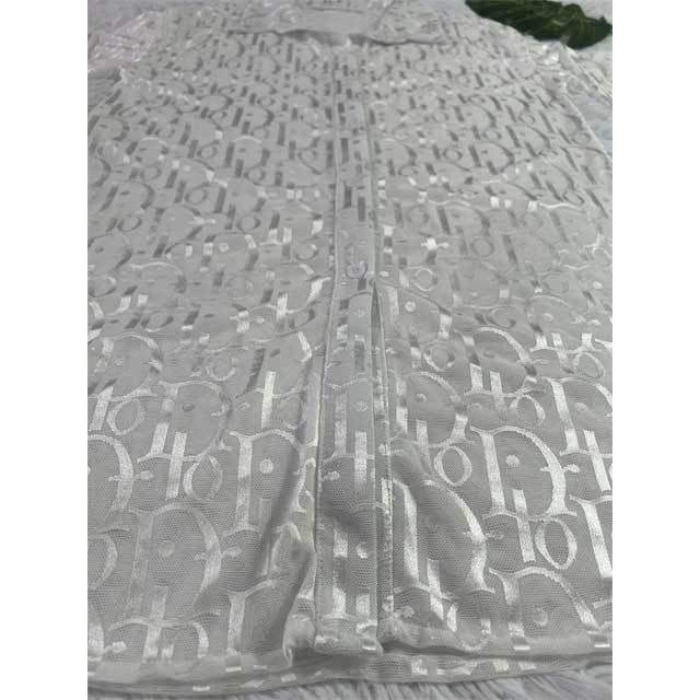 Mesh Printed See Through Casual Shirt