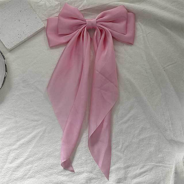 Solid Color Ribbon Bowknot Shaped Hair Clips