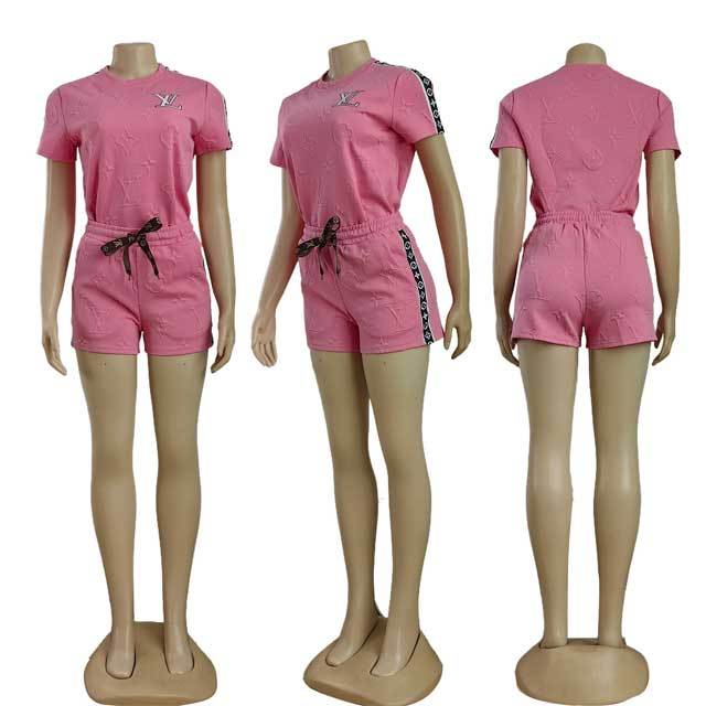 Embossing Embroidery Casual Short Set