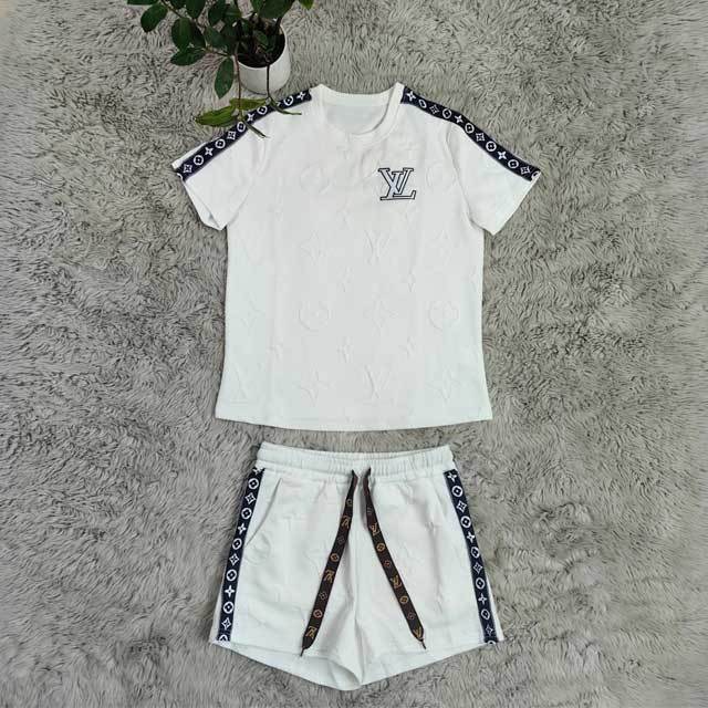 Embossing Embroidery Casual Short Set