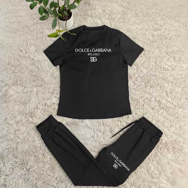 Embroidery Short Sleeve Casual Jogging Suit