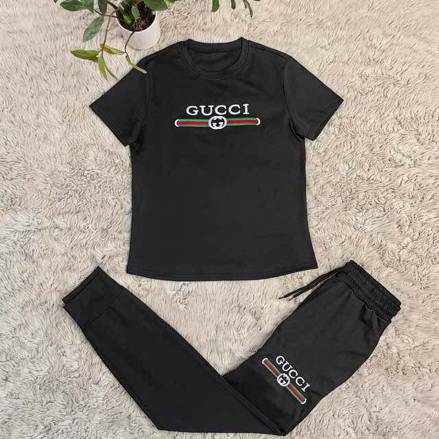 Embroidery Short Sleeve Casual Jogging Suit