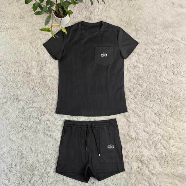 Embroidery Fitness Short Set