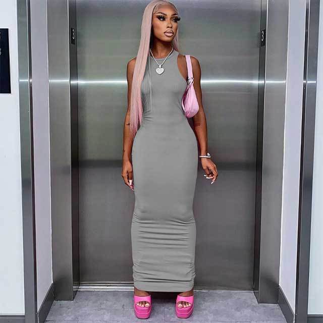 Basic Ribbed Maxi Dress