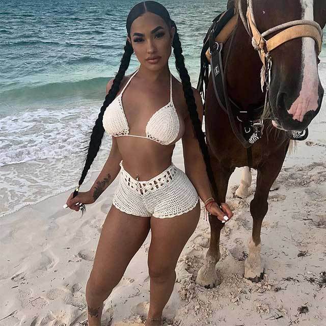 Beach Fashion Crochet Swimming Short Set