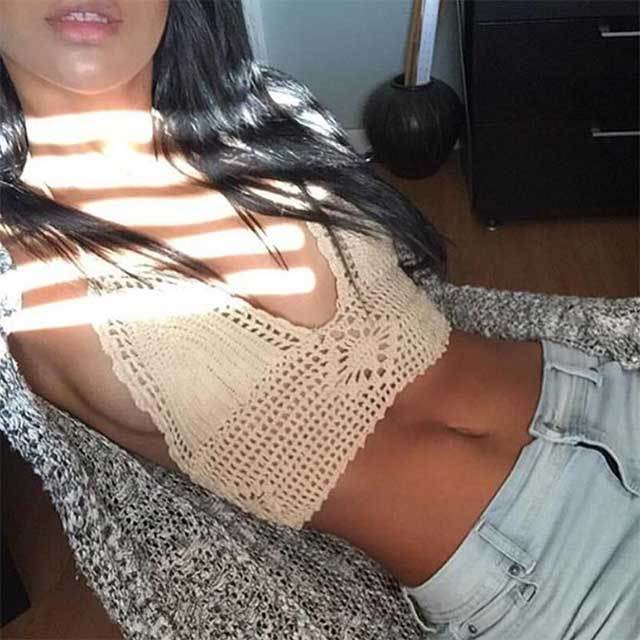 Handmade Crochet Swimming Backless Top