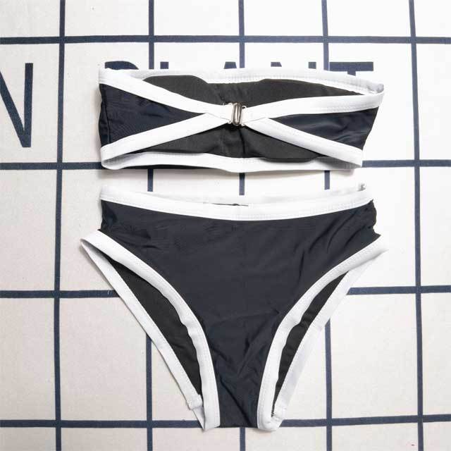 Rhinestones Bandeau Bikini Set