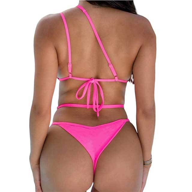 Solid Color Hollow Out Beachwear Bikinis Set