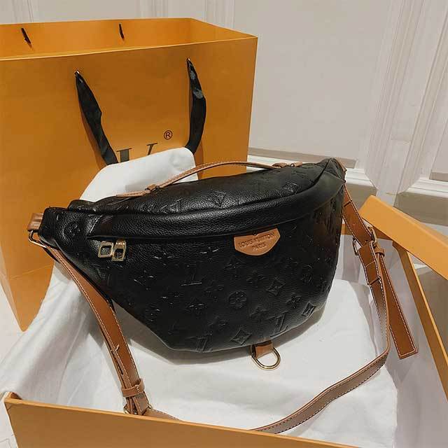 Fashion Letter Embossing Leather Fanny Pack