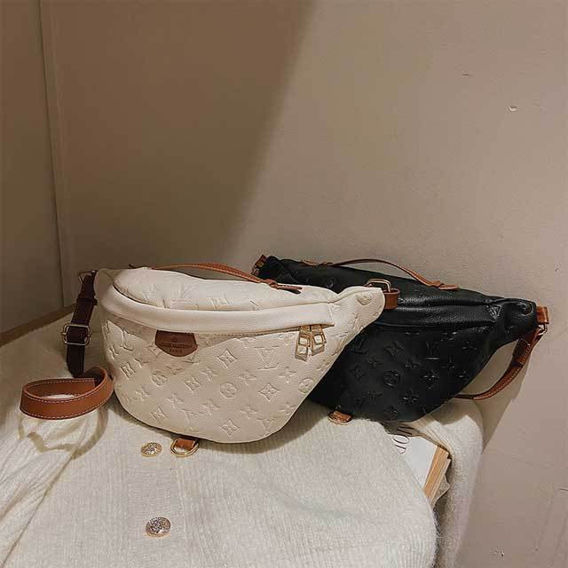 Fashion Letter Embossing Leather Fanny Pack