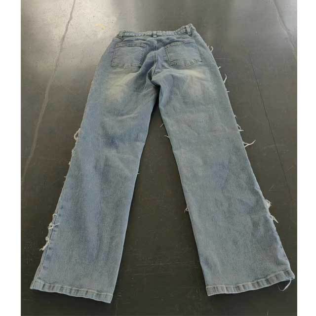 Washed Denim Tassel Jeans