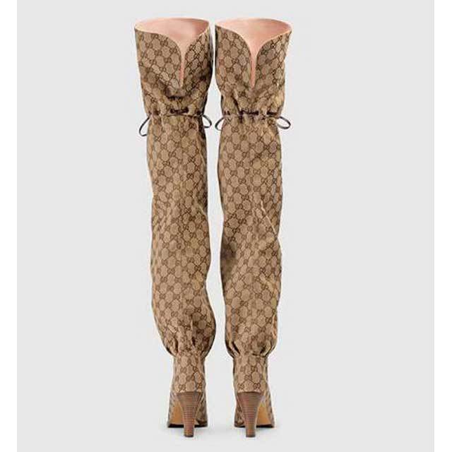 Fashion Print Lace-Up High Heeled Over Knee Boots