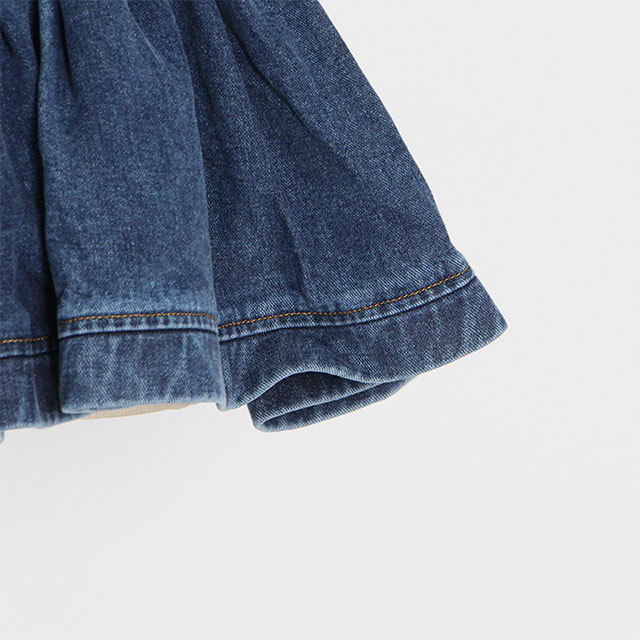 Denim Tube Ruffle Mini Dress