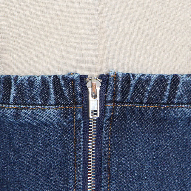Denim Tube Ruffle Mini Dress