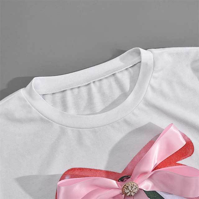 Street Style Printed Bow Fashion T-shirt