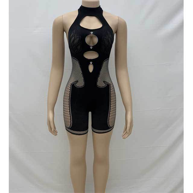 Hollow Out Choker Lingerie Romper