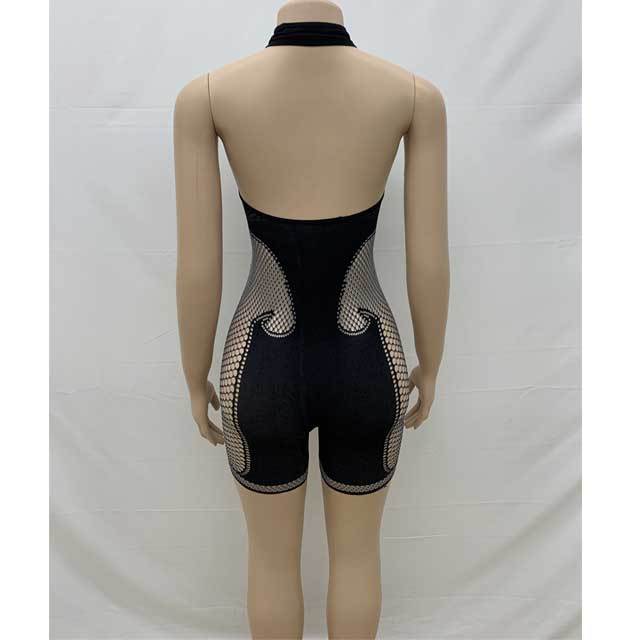 Hollow Out Choker Lingerie Romper