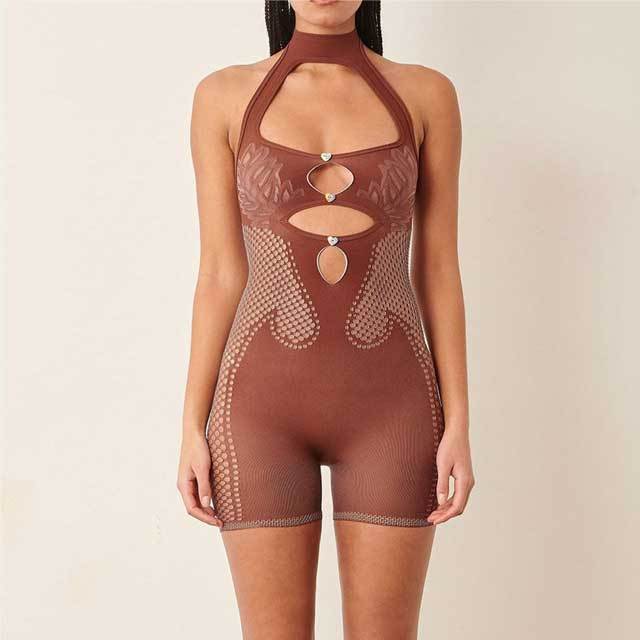 Hollow Out Choker Lingerie Romper