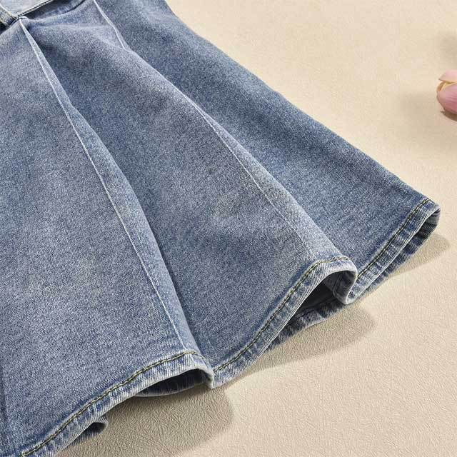 Denim Button Pleated Dress