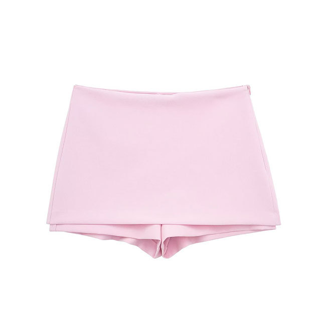 Zipper Up Halter Neck Top 2 Pieces Short Set