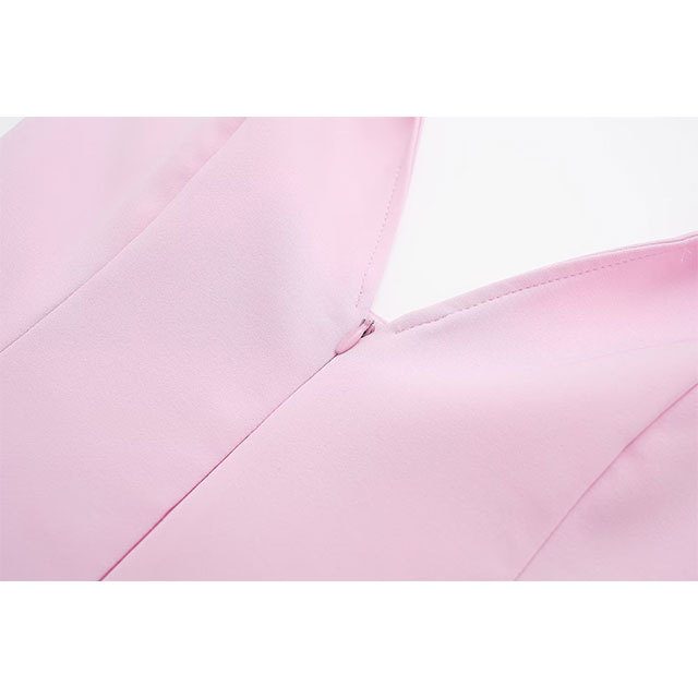 Zipper Up Halter Neck Top 2 Pieces Short Set