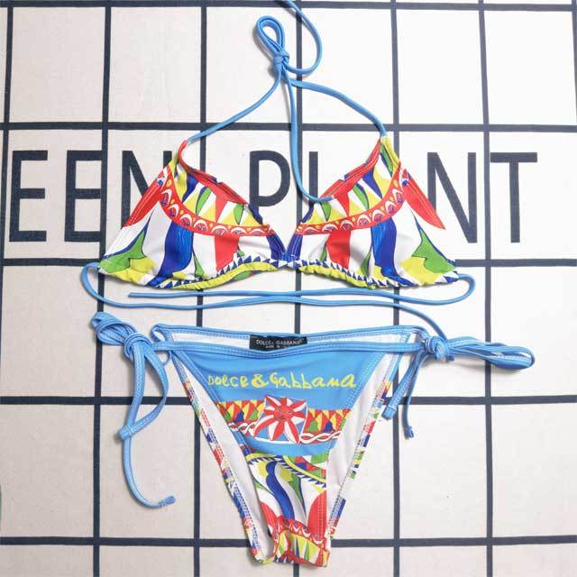 Printed Sexy Strappy Bikini Set