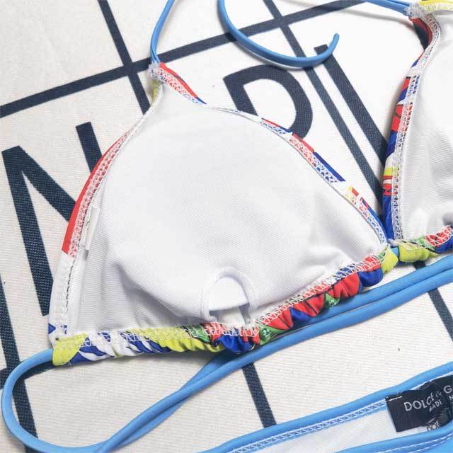 Printed Sexy Strappy Bikini Set