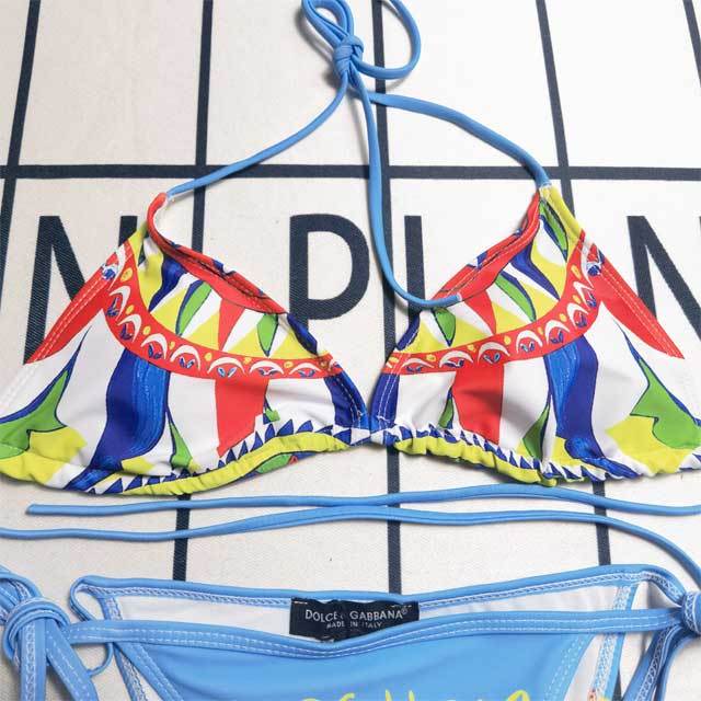 Printed Sexy Strappy Bikini Set