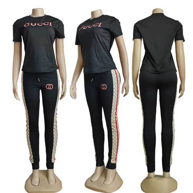 Embroidery Short Sleeve Casual Jogging Suit