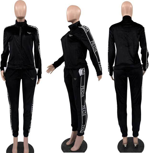 Long Sleeve Velvet Fall Tracksuit Set