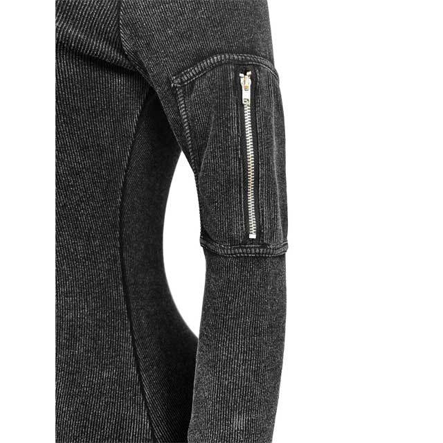 Washed Distressed Single Sleeve Cargo Jumpsuit