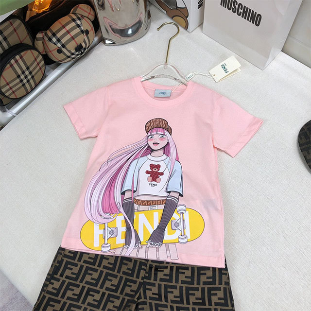 Cartoon Printed Fashion Shorts Set for Kid
