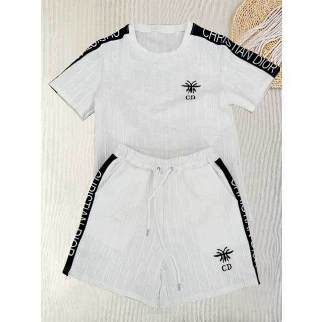 Embroidery Embossing Casual Short Set