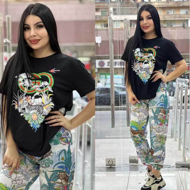 Printed Casual Pants Set