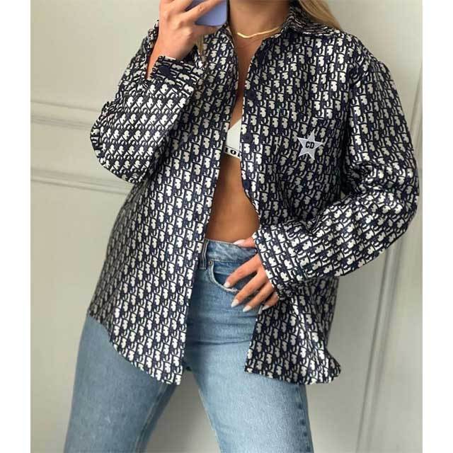 Embroidery Casual Long Sleeve Shirt