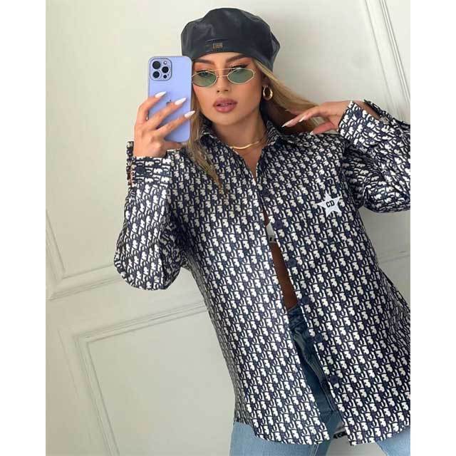 Embroidery Casual Long Sleeve Shirt