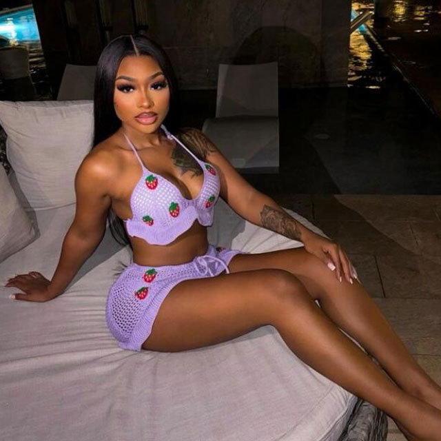 Sweet Halter Neck Top Mini Skirt Set