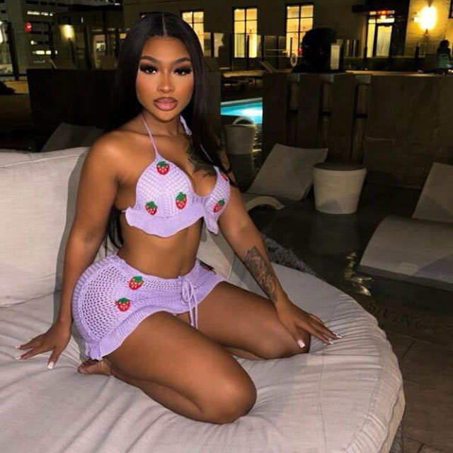 Sweet Halter Neck Top Mini Skirt Set